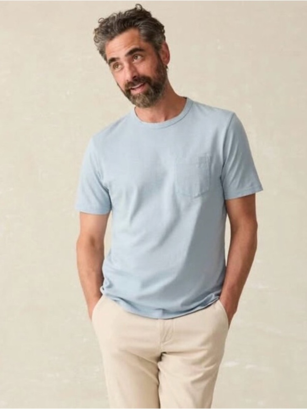 Faherty Men’s Sunwashed Pocket Tee BBZ-Blue Breeze